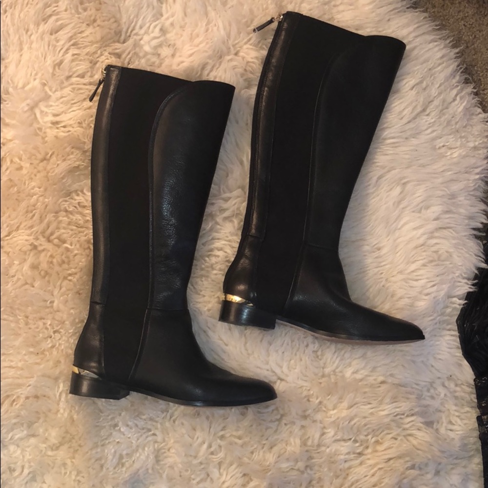 Black leather boots